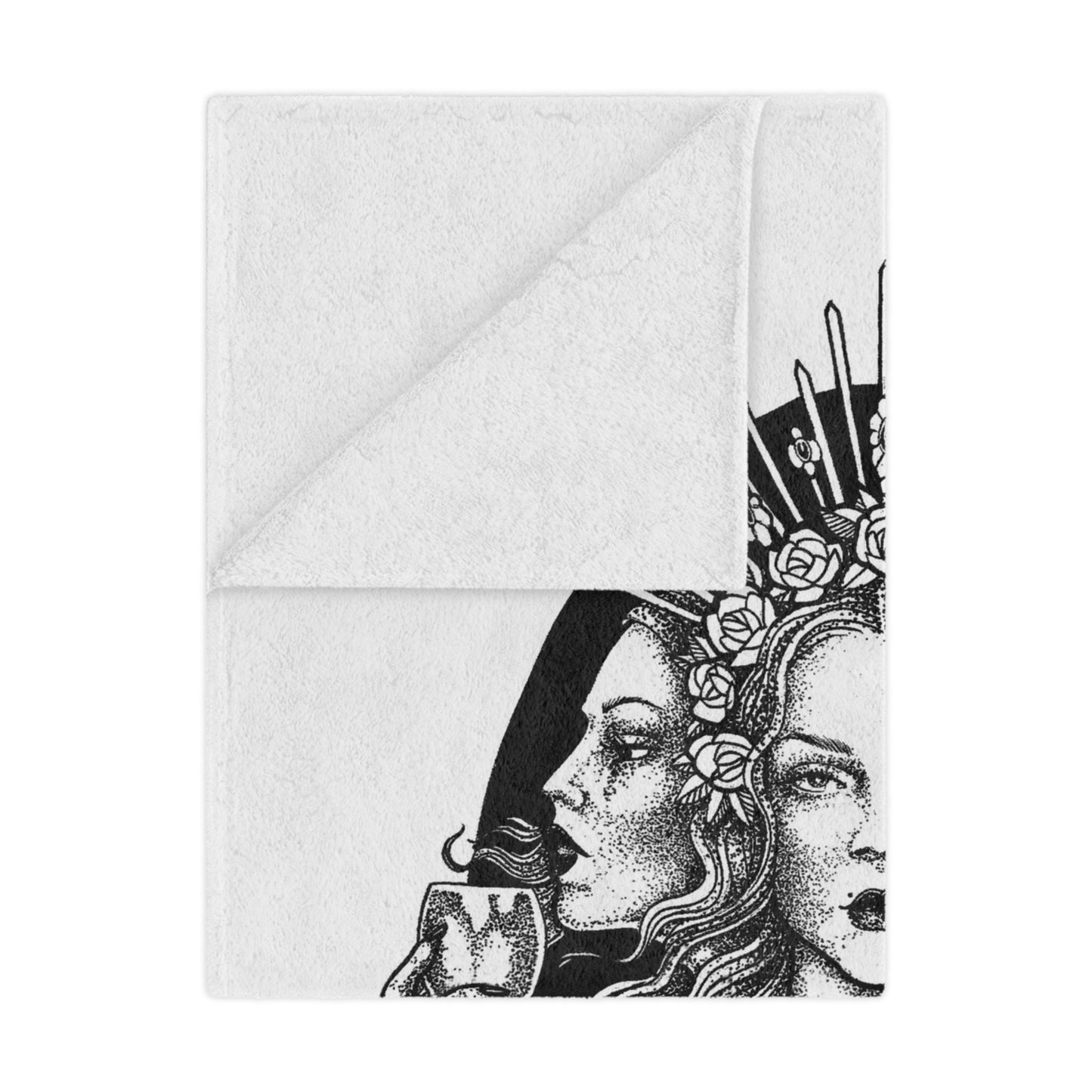 Gothic Art Minky Blanket - Enchanting Goddess Design for Cozy Moments