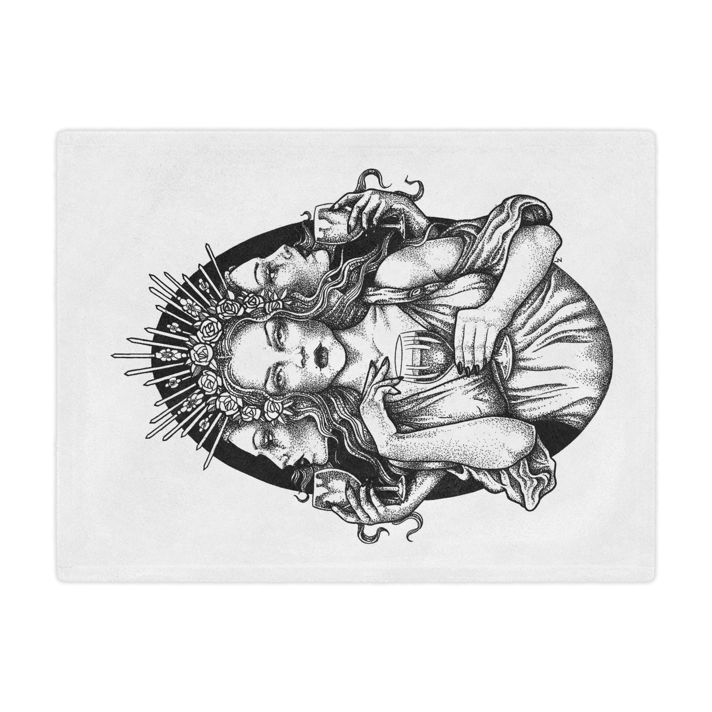 Gothic Art Minky Blanket - Enchanting Goddess Design for Cozy Moments