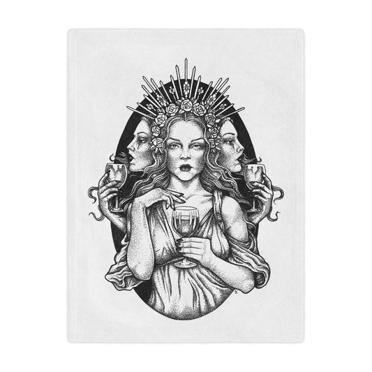 Gothic Art Minky Blanket - Enchanting Goddess Design for Cozy Moments